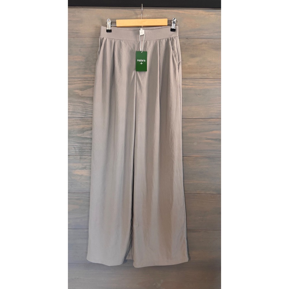 Halara Breezeful High Waisted Pleated Wide Leg Pants Gray Small Tall NWT